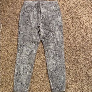 Snake print jeans